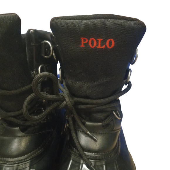 Polo Ralph Lauren Men\'s Black Rubber & Cordura Waterproof Snow Boots Size 9D